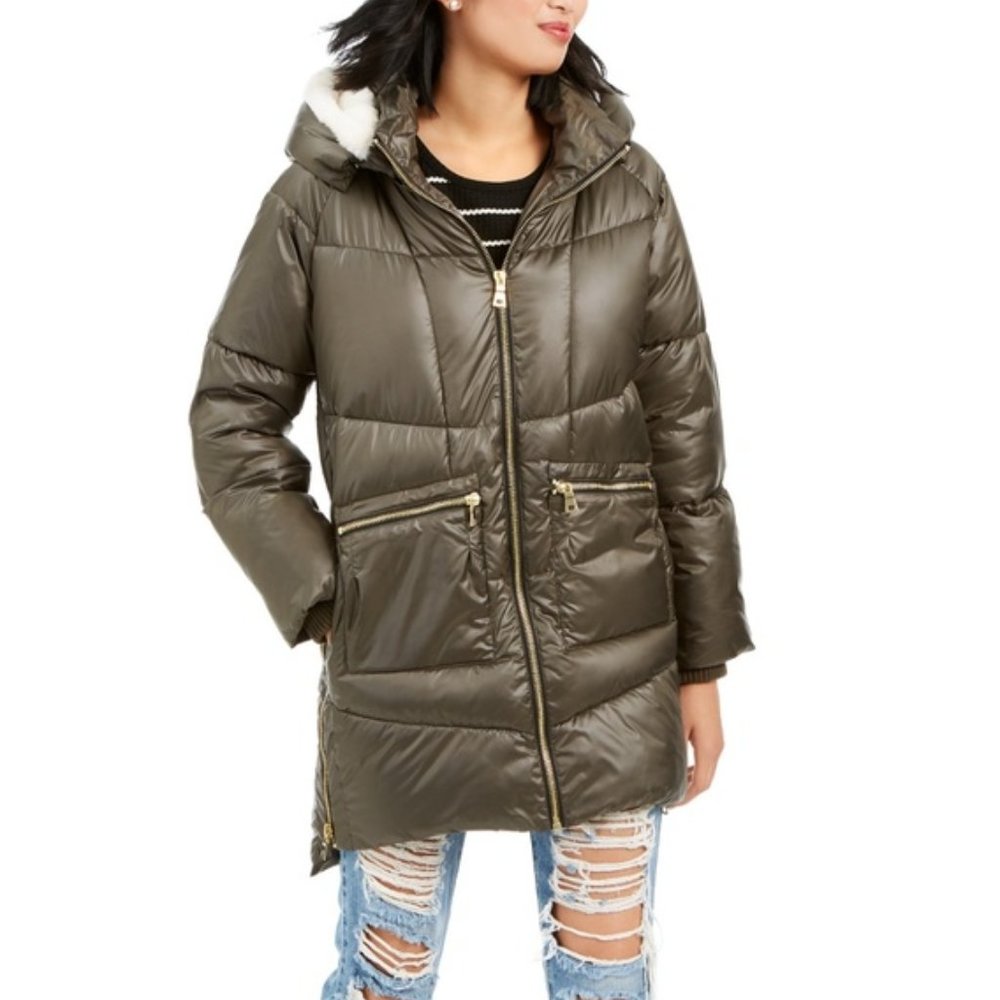 NWT Kendall + Kylie Hooded Side Zip Puffer Coat S